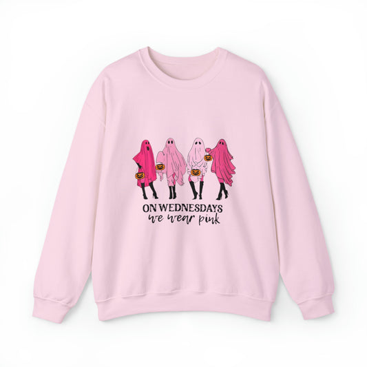 Unisex On Wednesdays We Wear Pink Crewneck Sweatshirt