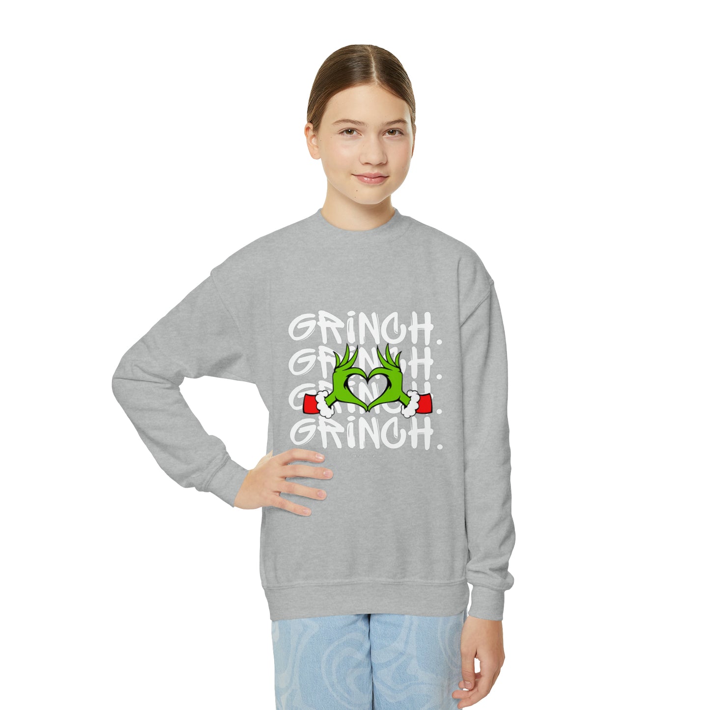 Grinch Heart Youth Crewneck Sweatshirt