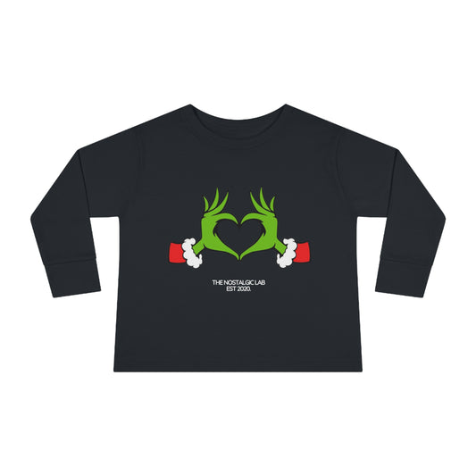 Grinch Heart Toddler Long Sleeve Tee