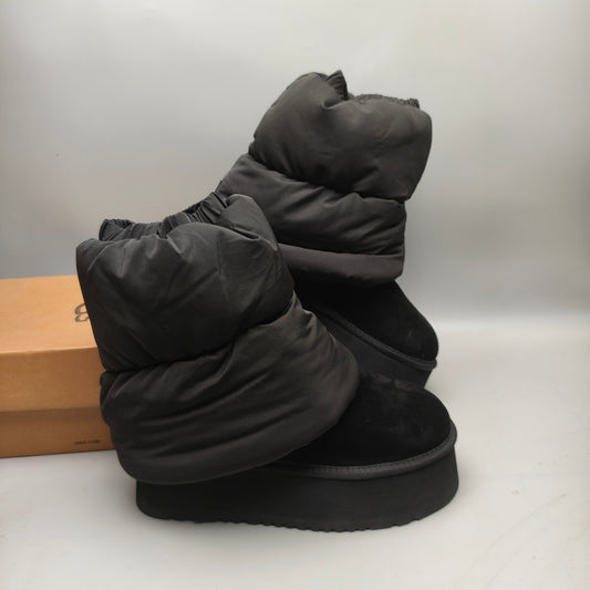 Mini Puffer Platform Boots - Black