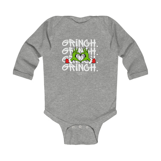 Grinch Heart Infant Long Sleeve Bodysuit