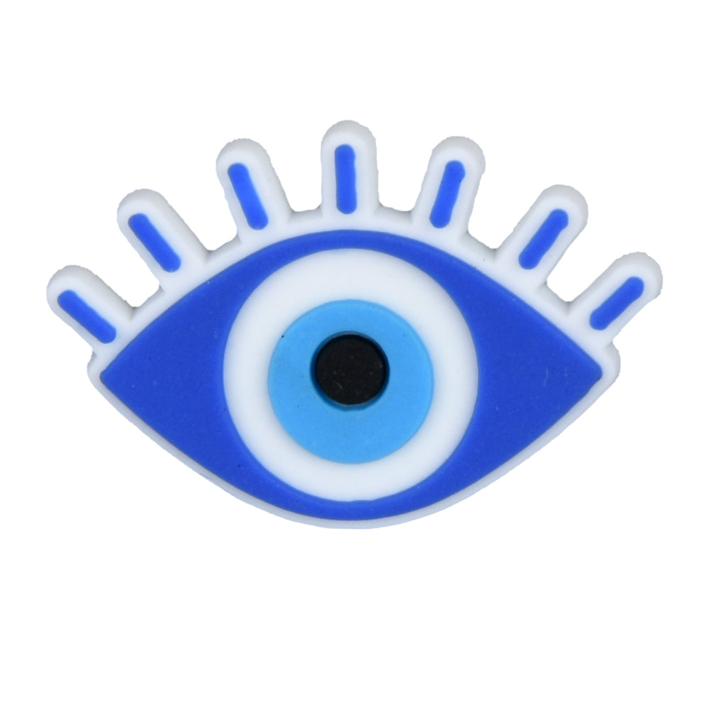 Evil Eye Blue Lashes Croc Klip