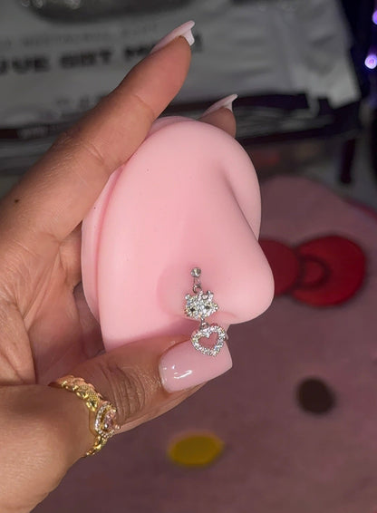 HK Face HRT Nose Stud