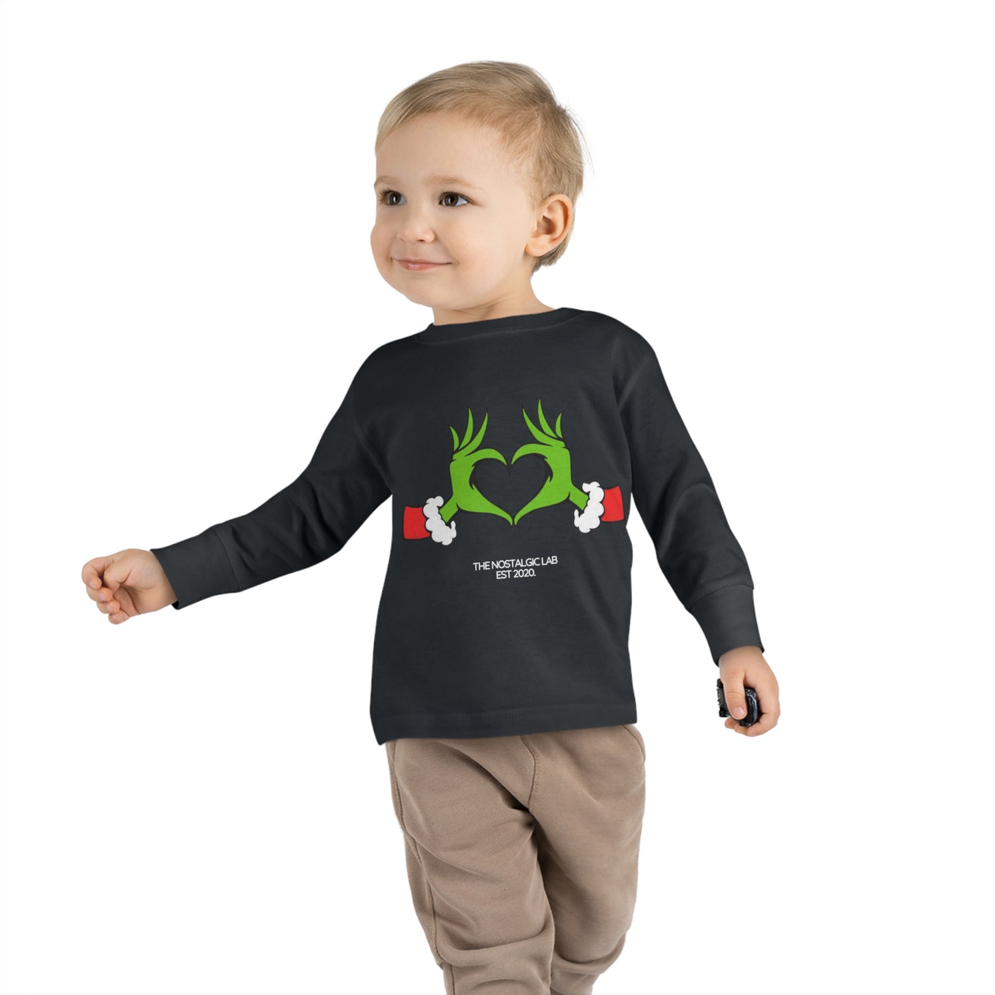 Grinch Heart Toddler Long Sleeve Tee