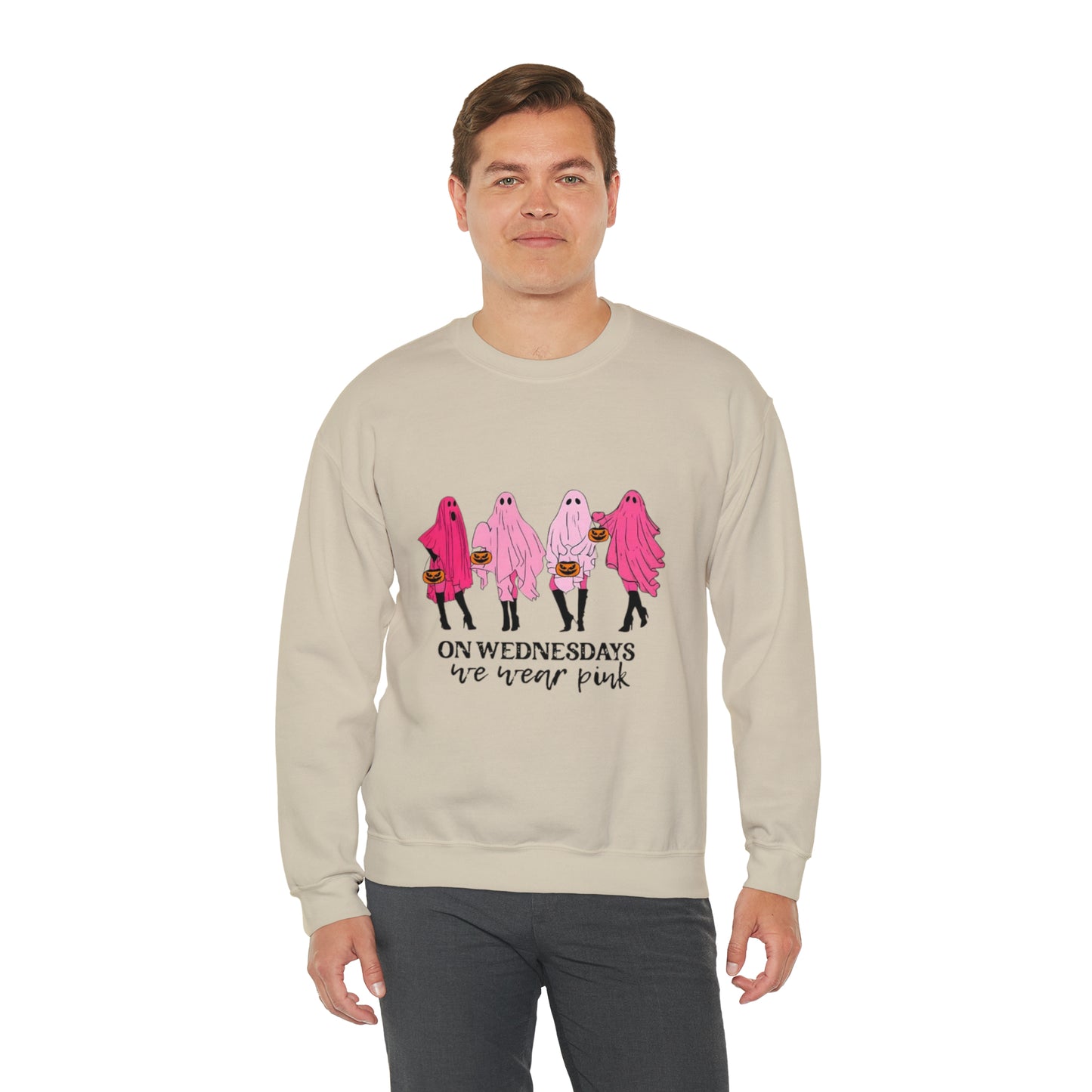 Unisex On Wednesdays We Wear Pink Crewneck Sweatshirt