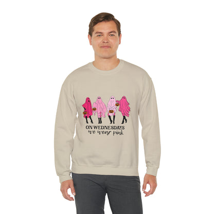 Unisex On Wednesdays We Wear Pink Crewneck Sweatshirt