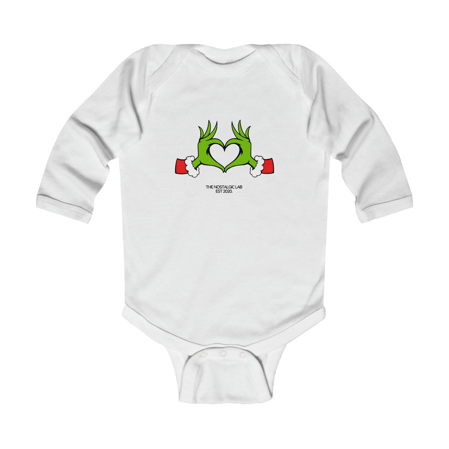 Grinch Heart Infant Long Sleeve Bodysuit