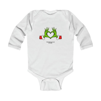 Grinch Heart Infant Long Sleeve Bodysuit