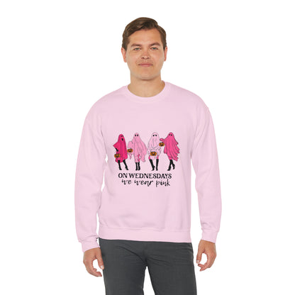 Unisex On Wednesdays We Wear Pink Crewneck Sweatshirt