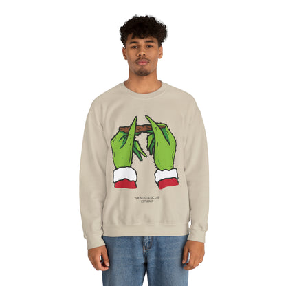 Grinch Roll Up Unisex Crewneck Sweatshirt