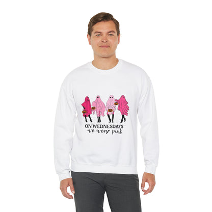 Unisex On Wednesdays We Wear Pink Crewneck Sweatshirt