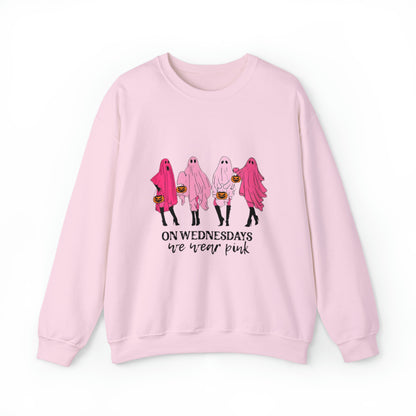 Unisex On Wednesdays We Wear Pink Crewneck Sweatshirt
