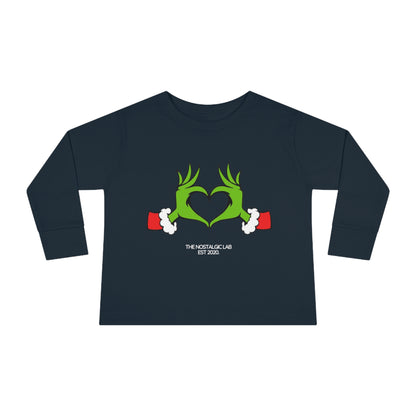 Grinch Heart Toddler Long Sleeve Tee