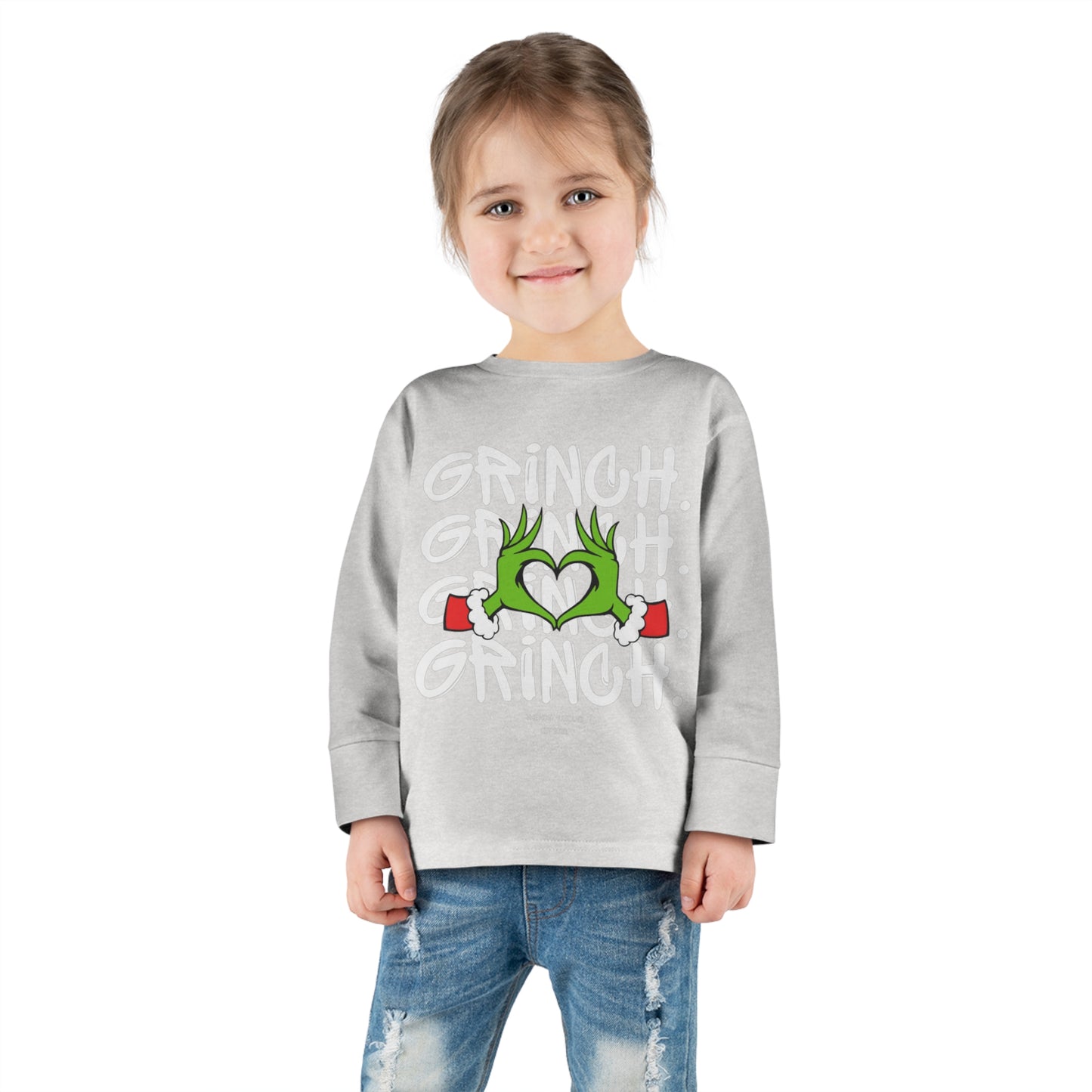 Grinch Heart Toddler Long Sleeve Tee