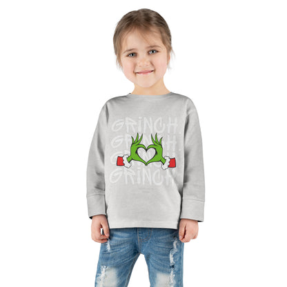 Grinch Heart Toddler Long Sleeve Tee