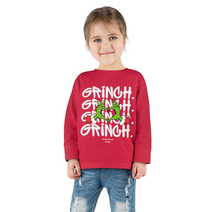 Grinch Heart Toddler Long Sleeve Tee