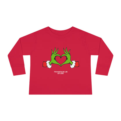 Grinch Heart Toddler Long Sleeve Tee