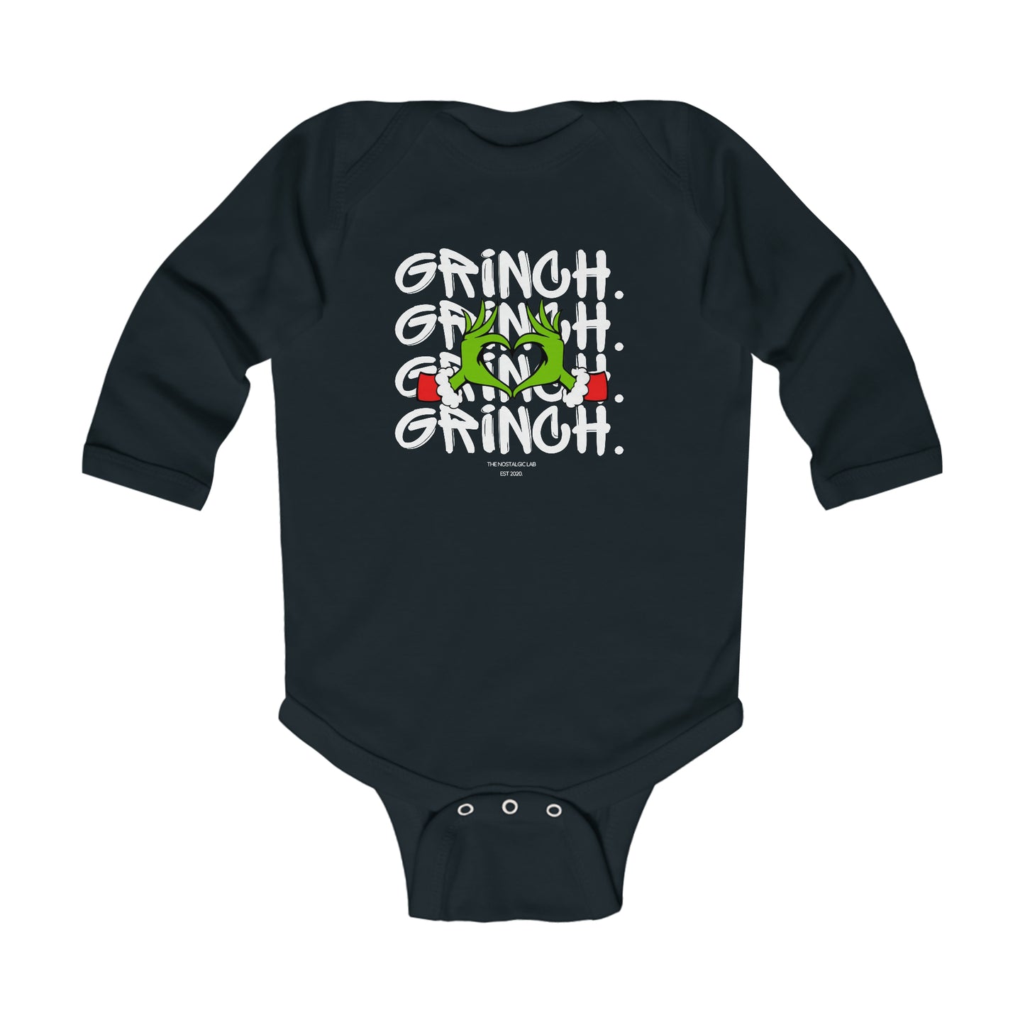 Grinch Heart Infant Long Sleeve Bodysuit