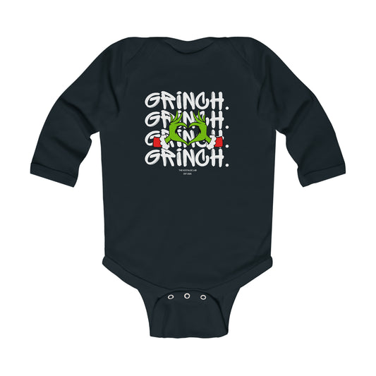 Grinch Heart Infant Long Sleeve Bodysuit