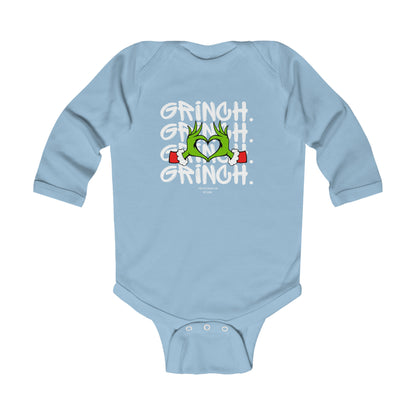 Grinch Heart Infant Long Sleeve Bodysuit