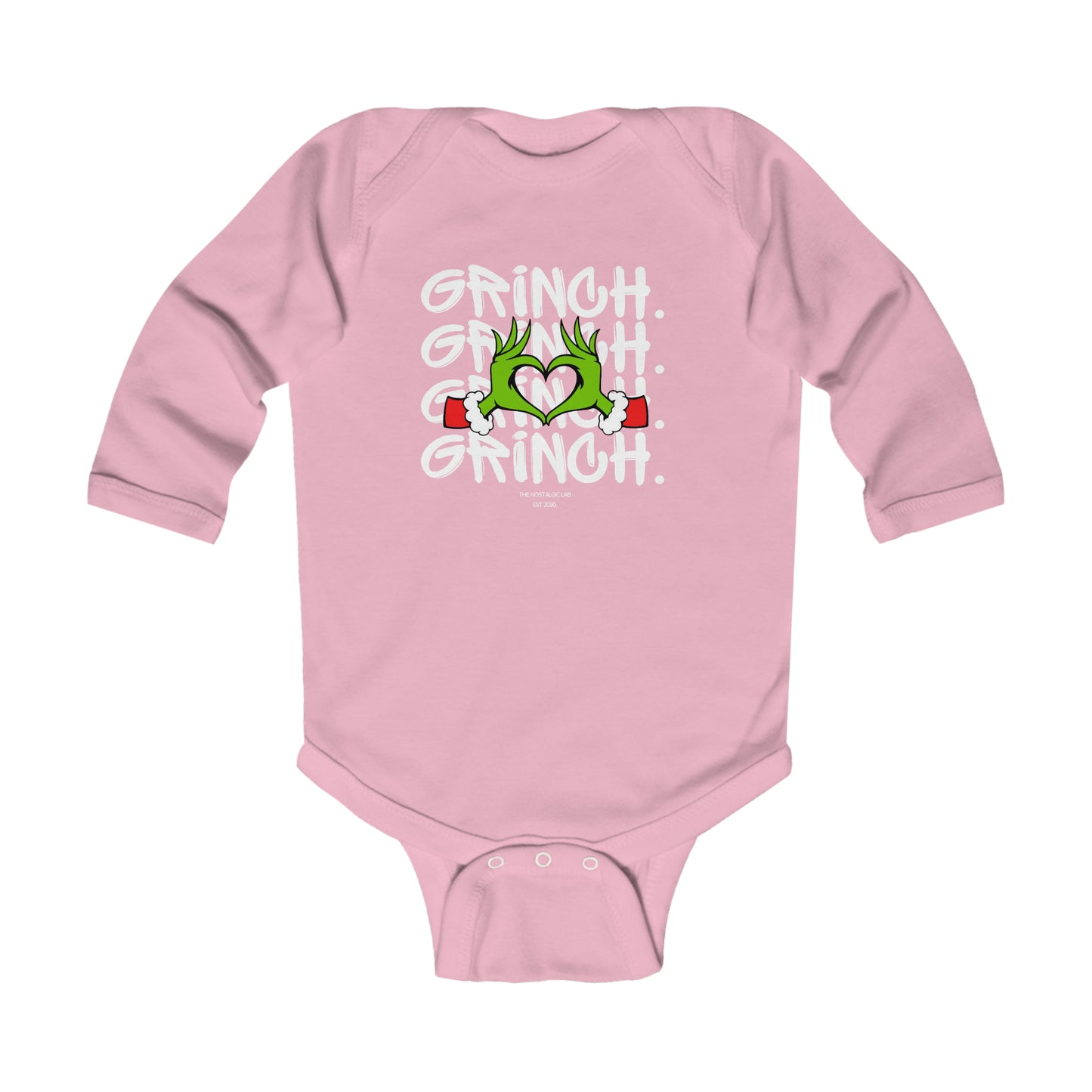 Grinch Heart Infant Long Sleeve Bodysuit