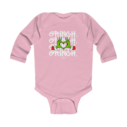 Grinch Heart Infant Long Sleeve Bodysuit
