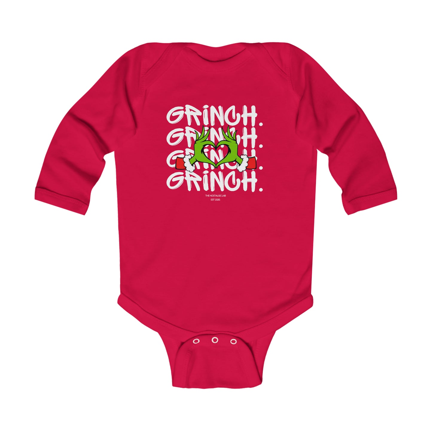 Grinch Heart Infant Long Sleeve Bodysuit