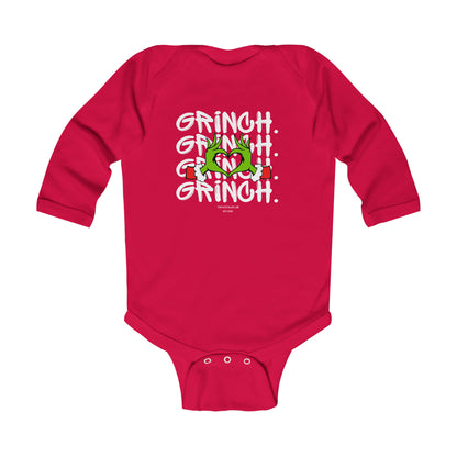Grinch Heart Infant Long Sleeve Bodysuit