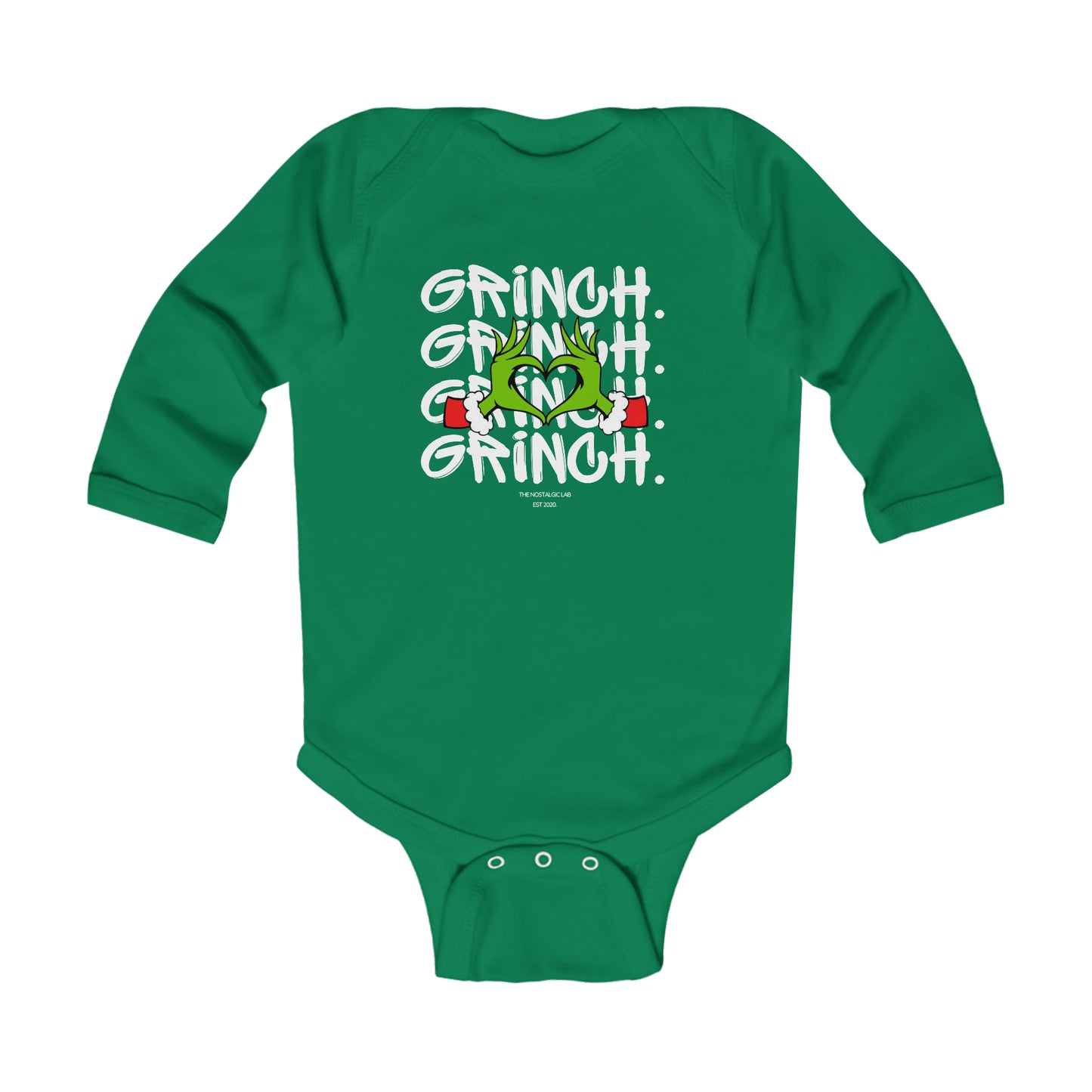 Grinch Heart Infant Long Sleeve Bodysuit