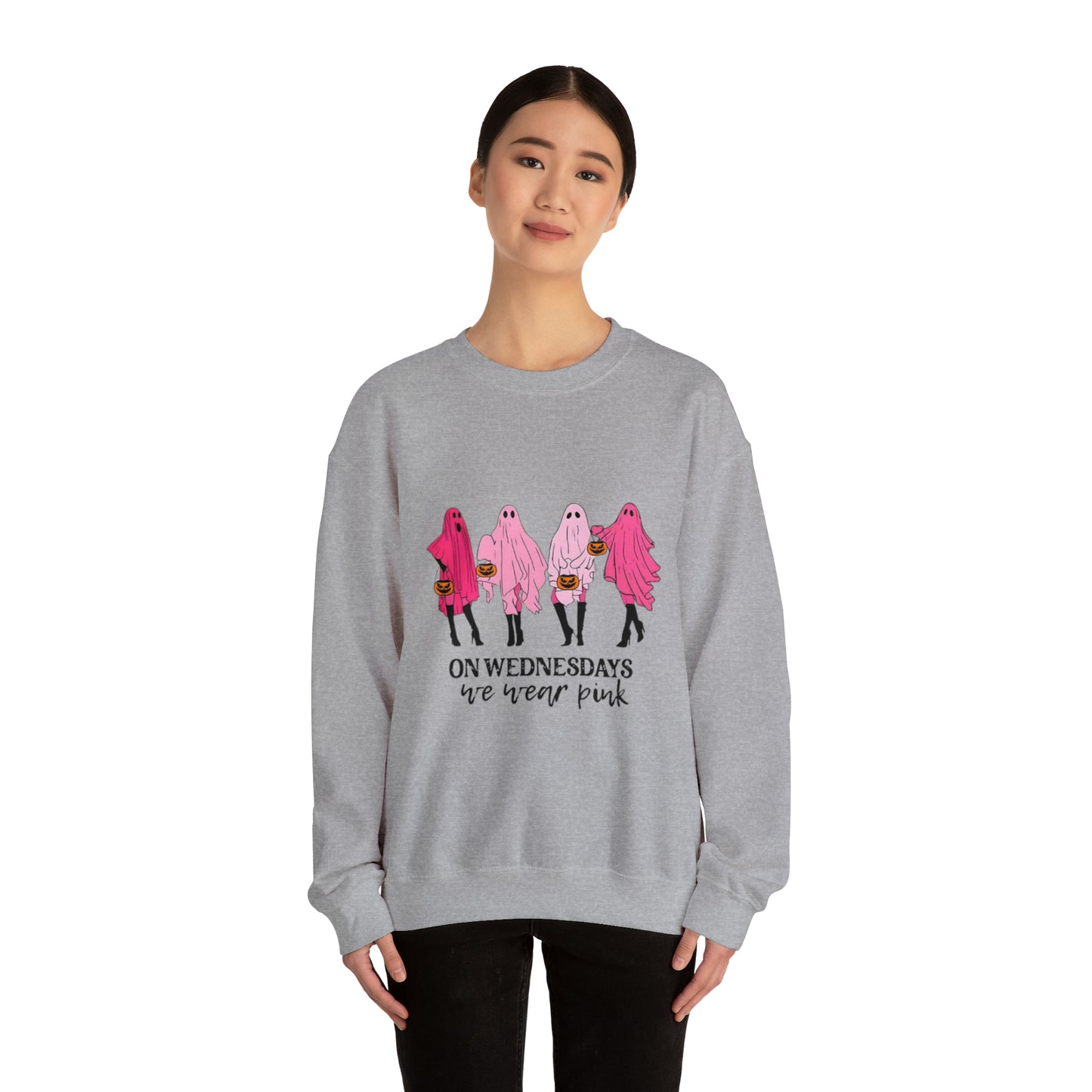 Unisex On Wednesdays We Wear Pink Crewneck Sweatshirt
