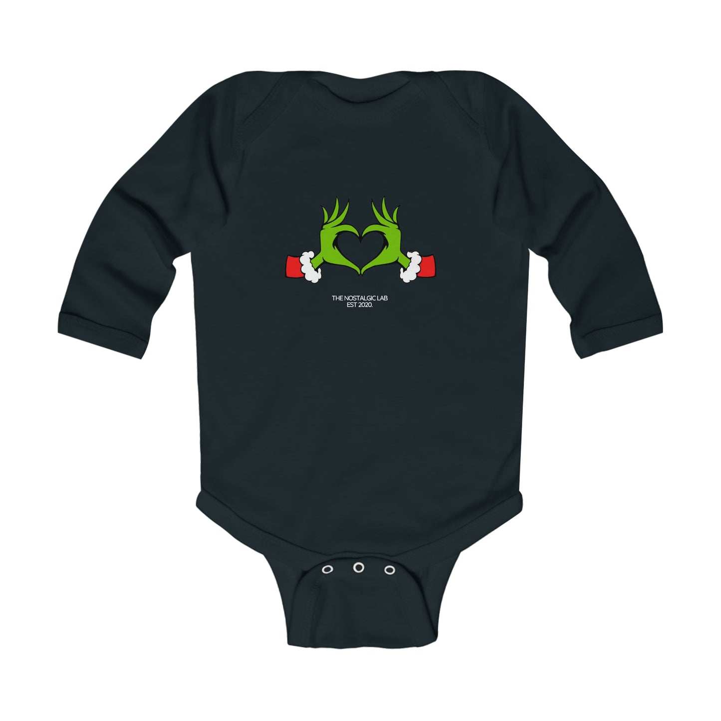 Grinch Heart Infant Long Sleeve Bodysuit