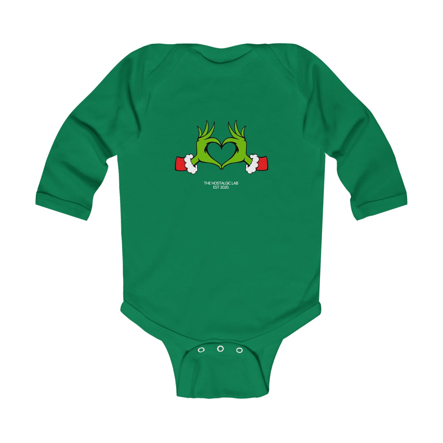Grinch Heart Infant Long Sleeve Bodysuit