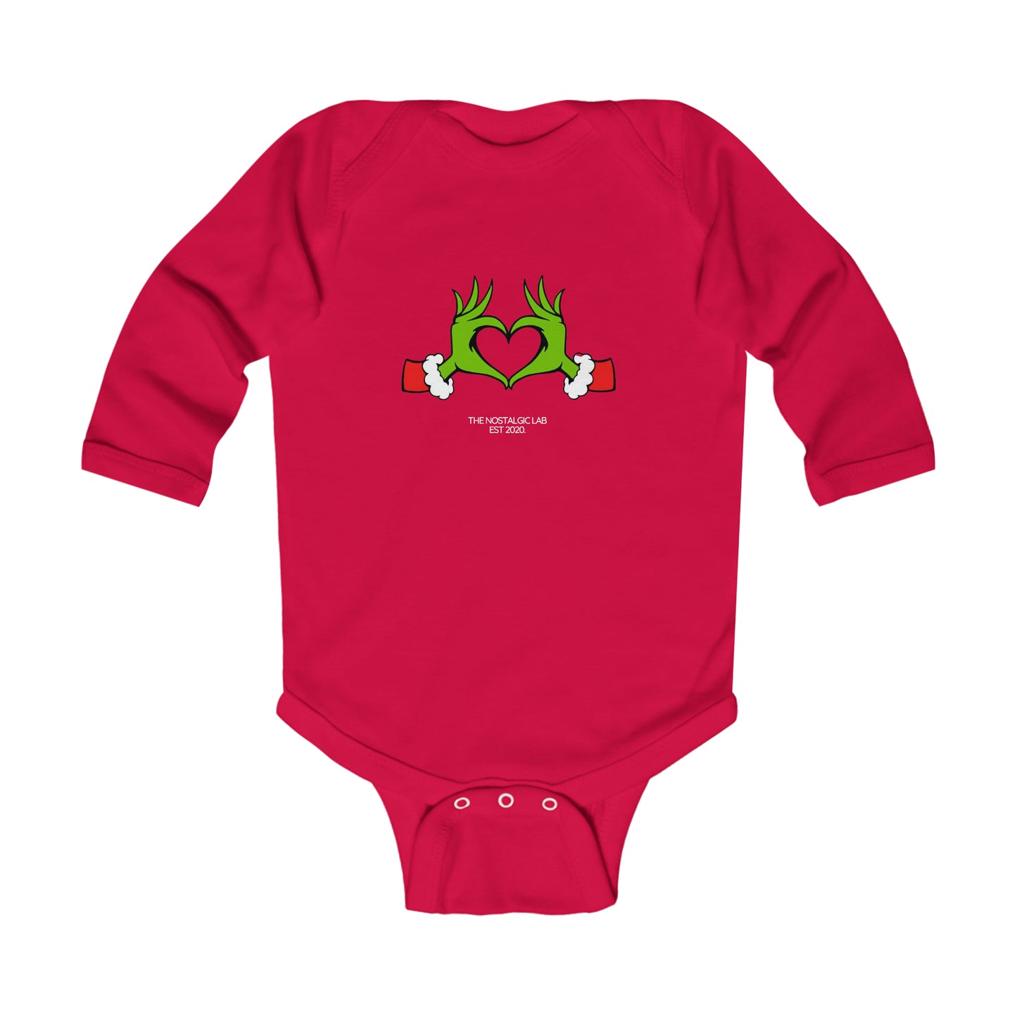 Grinch Heart Infant Long Sleeve Bodysuit