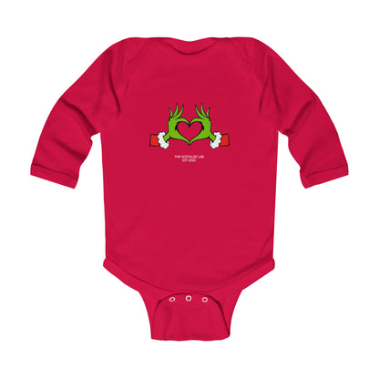 Grinch Heart Infant Long Sleeve Bodysuit