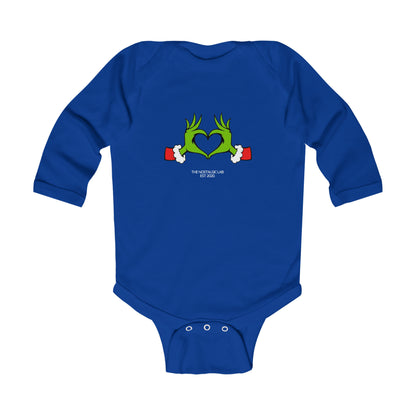 Grinch Heart Infant Long Sleeve Bodysuit
