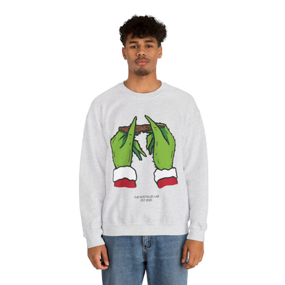 Grinch Roll Up Unisex Crewneck Sweatshirt