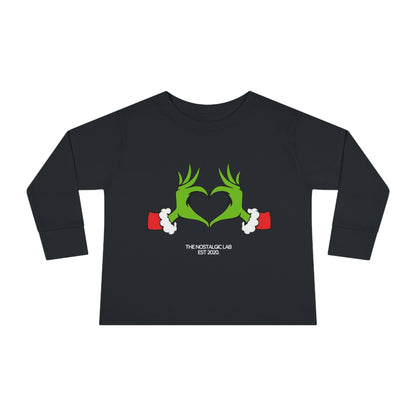 Grinch Heart Toddler Long Sleeve Tee