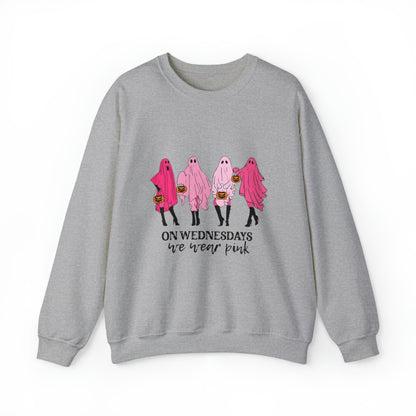 Unisex On Wednesdays We Wear Pink Crewneck Sweatshirt