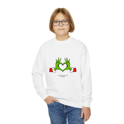 Grinch Heart Youth Crewneck Sweatshirt