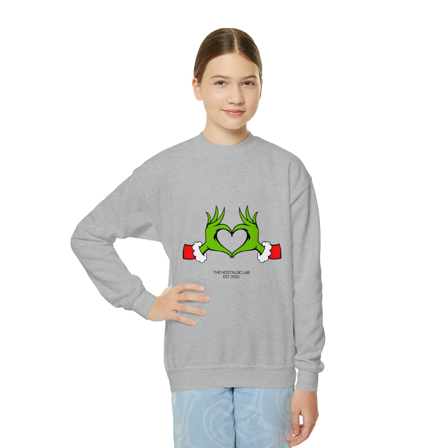 Grinch Heart Youth Crewneck Sweatshirt