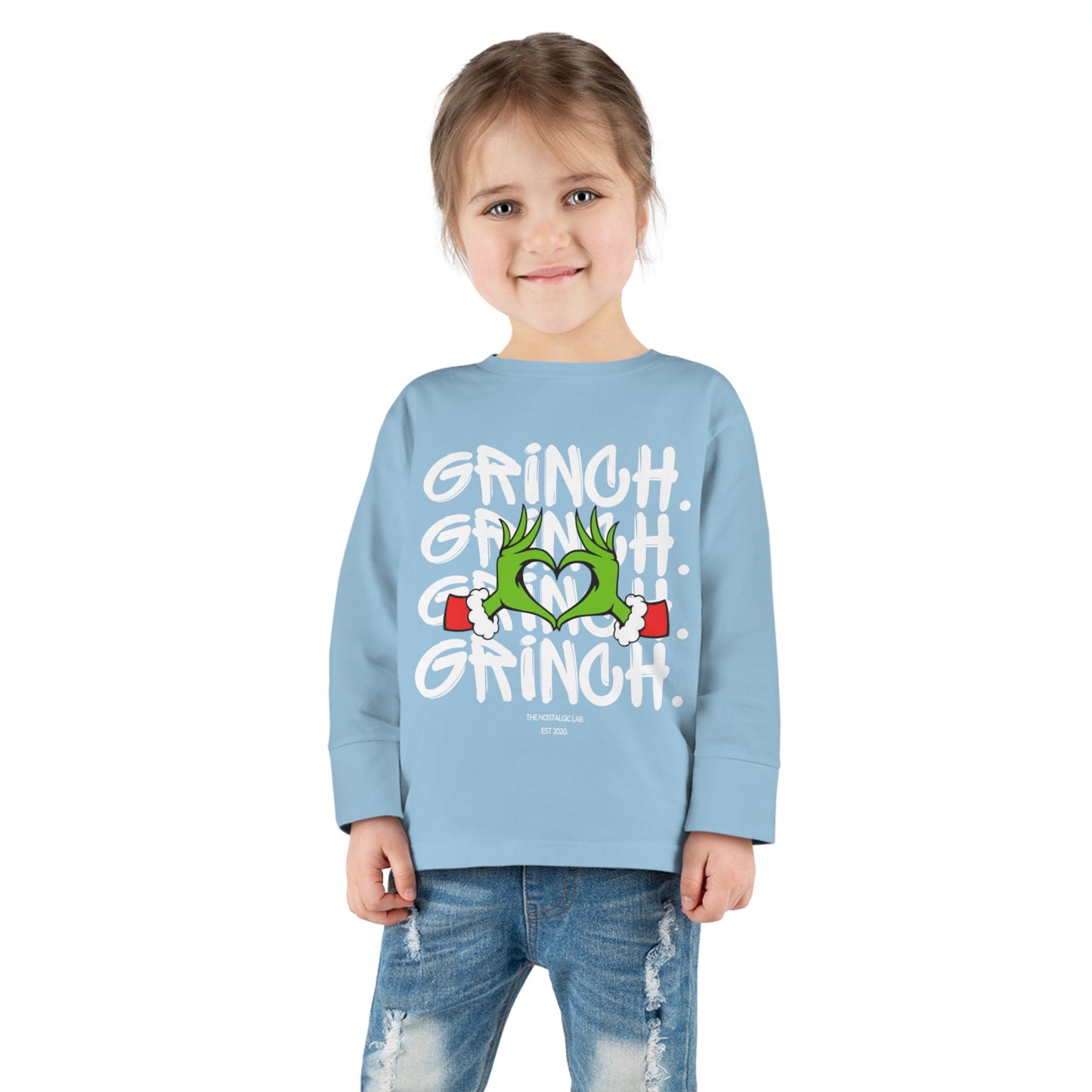 Grinch Heart Toddler Long Sleeve Tee