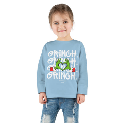 Grinch Heart Toddler Long Sleeve Tee