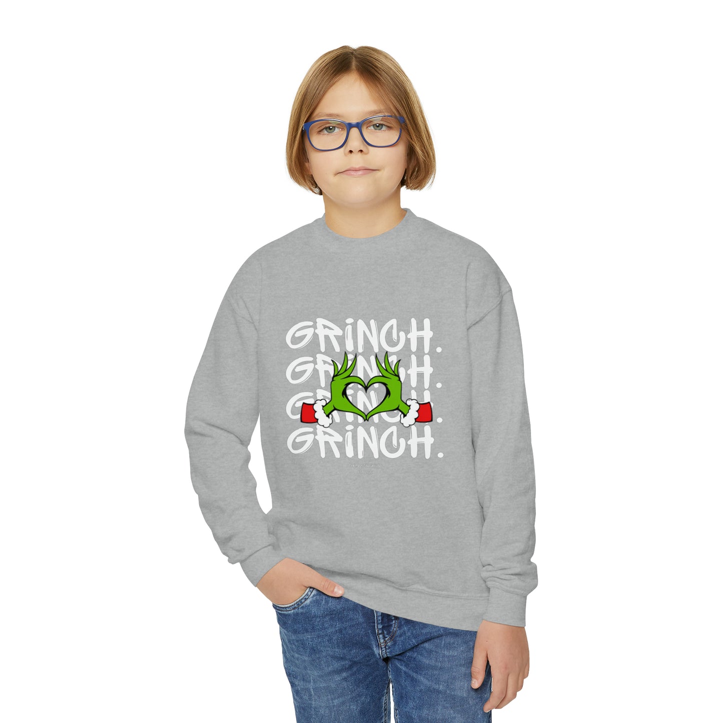 Grinch Heart Youth Crewneck Sweatshirt