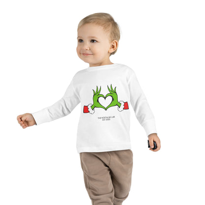 Grinch Heart Toddler Long Sleeve Tee