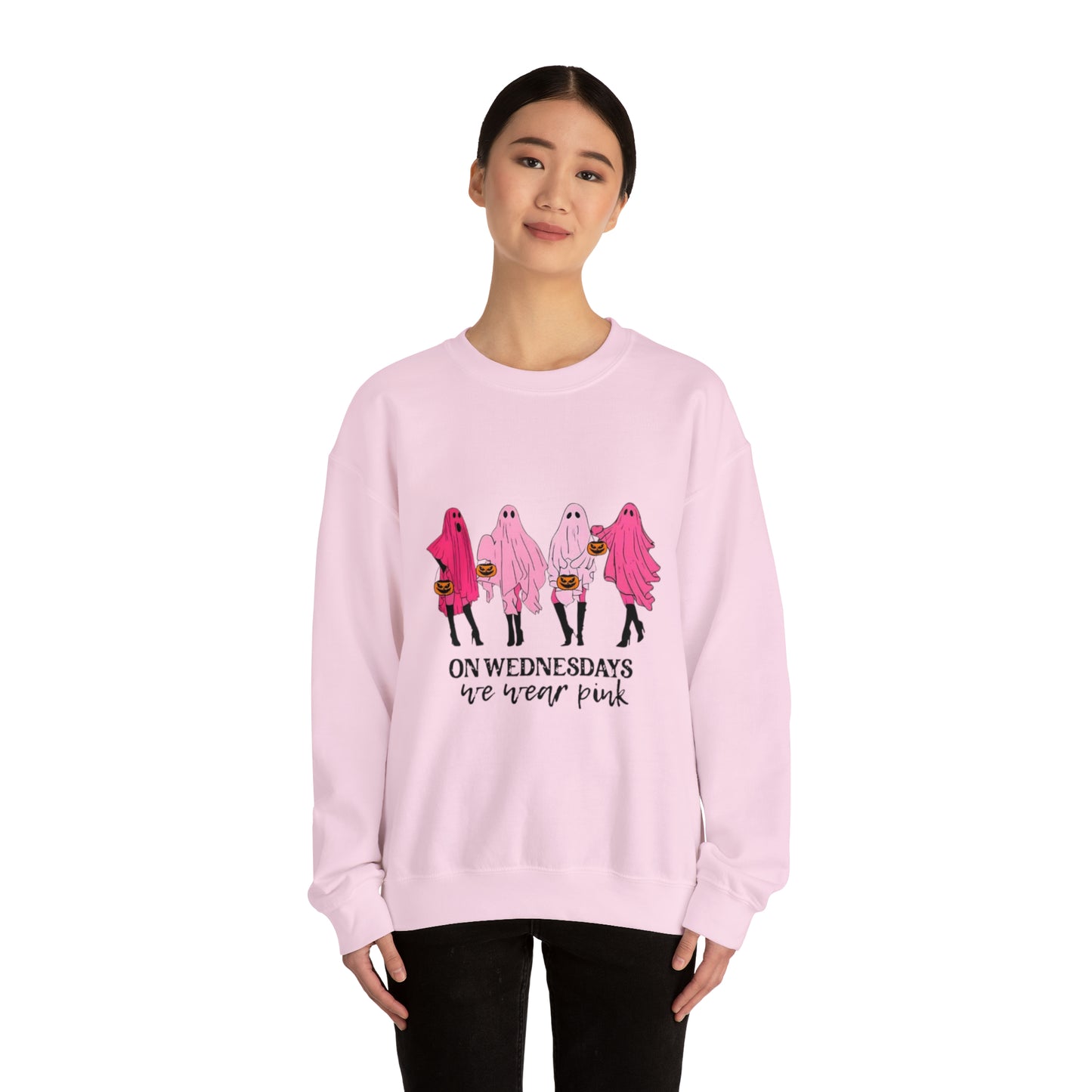 Unisex On Wednesdays We Wear Pink Crewneck Sweatshirt