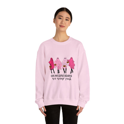 Unisex On Wednesdays We Wear Pink Crewneck Sweatshirt