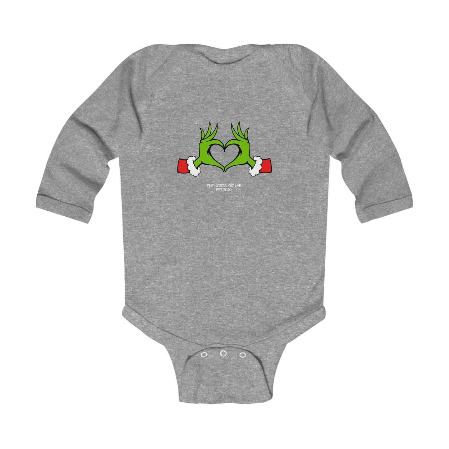 Grinch Heart Infant Long Sleeve Bodysuit