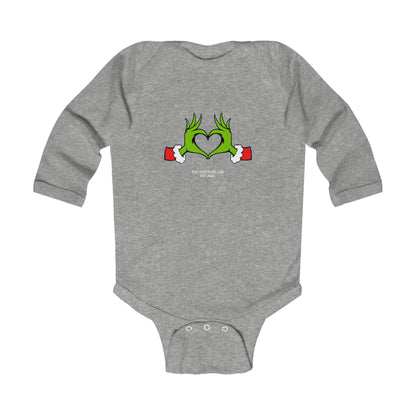 Grinch Heart Infant Long Sleeve Bodysuit