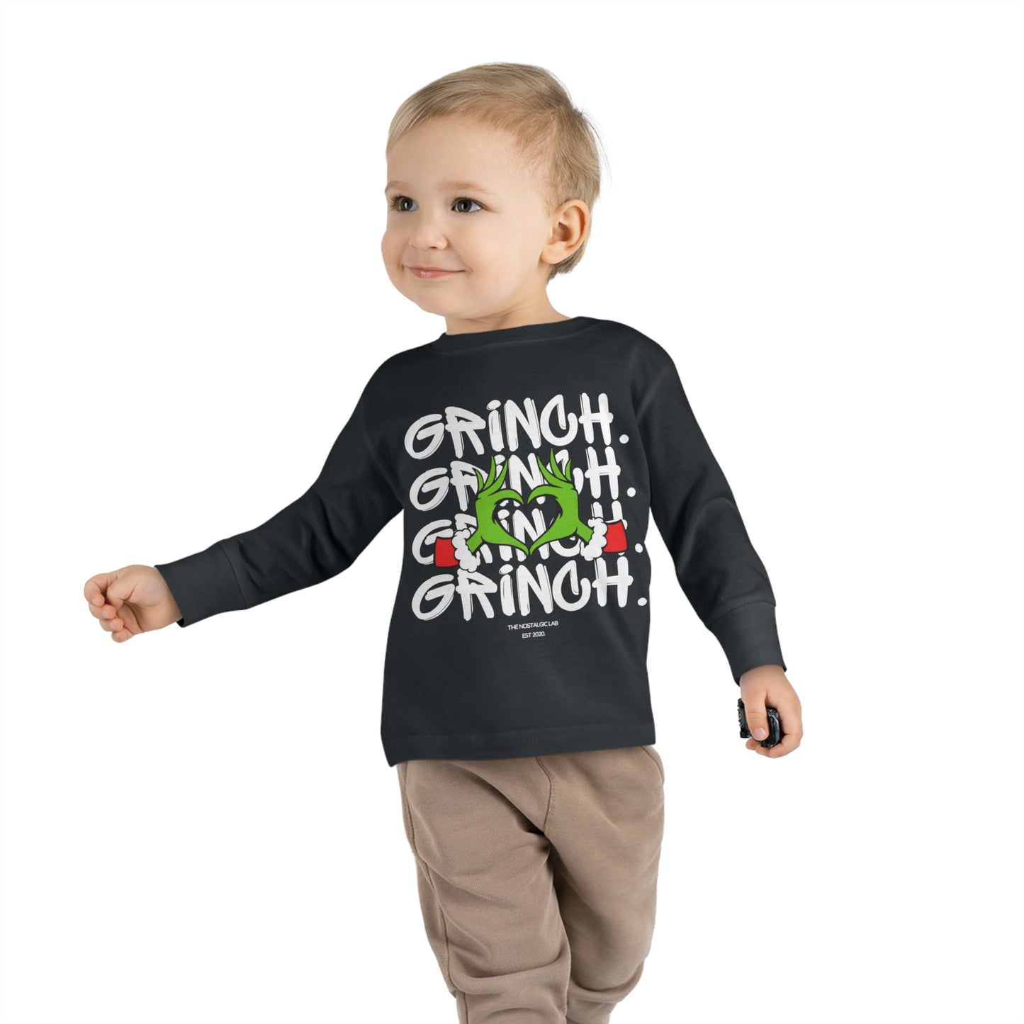 Grinch Heart Toddler Long Sleeve Tee