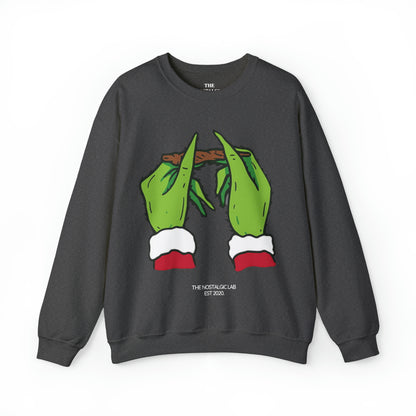Grinch Roll Up Unisex Crewneck Sweatshirt